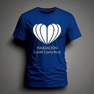 camisa azul logo blanco